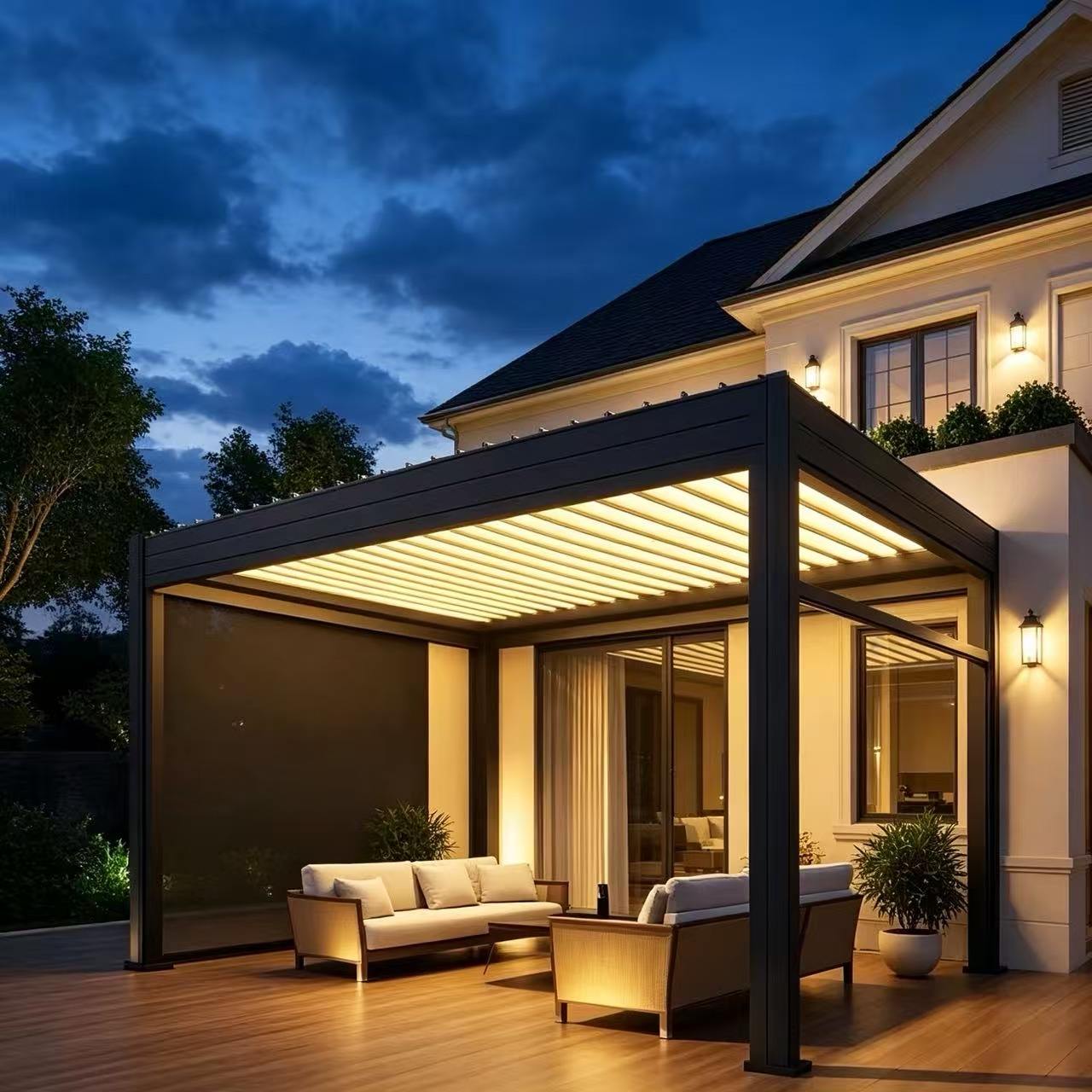 Outdoor Furniture Metal - Pergola ouverte de style moderne personnalisée,