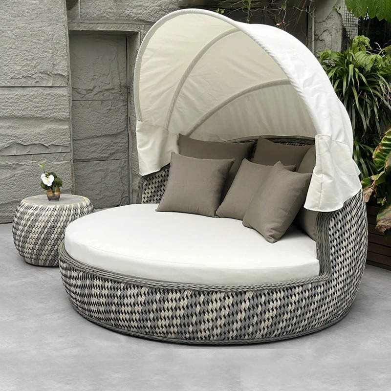 Outdoor Daybed Furniture - Lit de repos rond anti-UV et