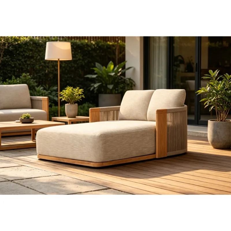 Chaise longue double en teck p - Outdoor Daybed Furniture avis et prix