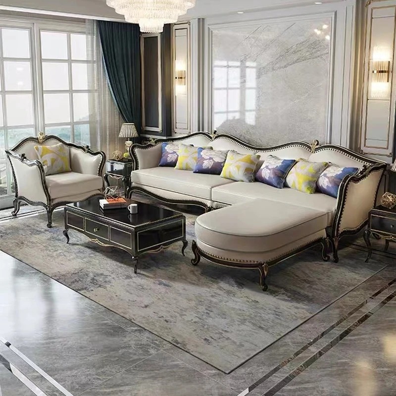 Canapé d'angle pour salon, fau - Outdoor Furniture Luxury avis et prix
